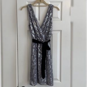 Express Gray Sequin Dress